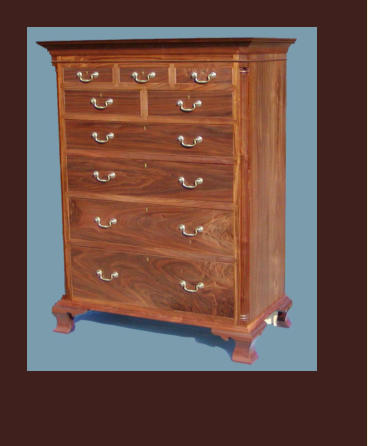 reproduction of virginia cherry row chippendale 9 drawer  dresser in walnut