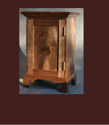 pennsylvania spice box in walnut with tiger maple drawers