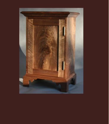 pennsylvania spice box in walnut with tiger maple drawers